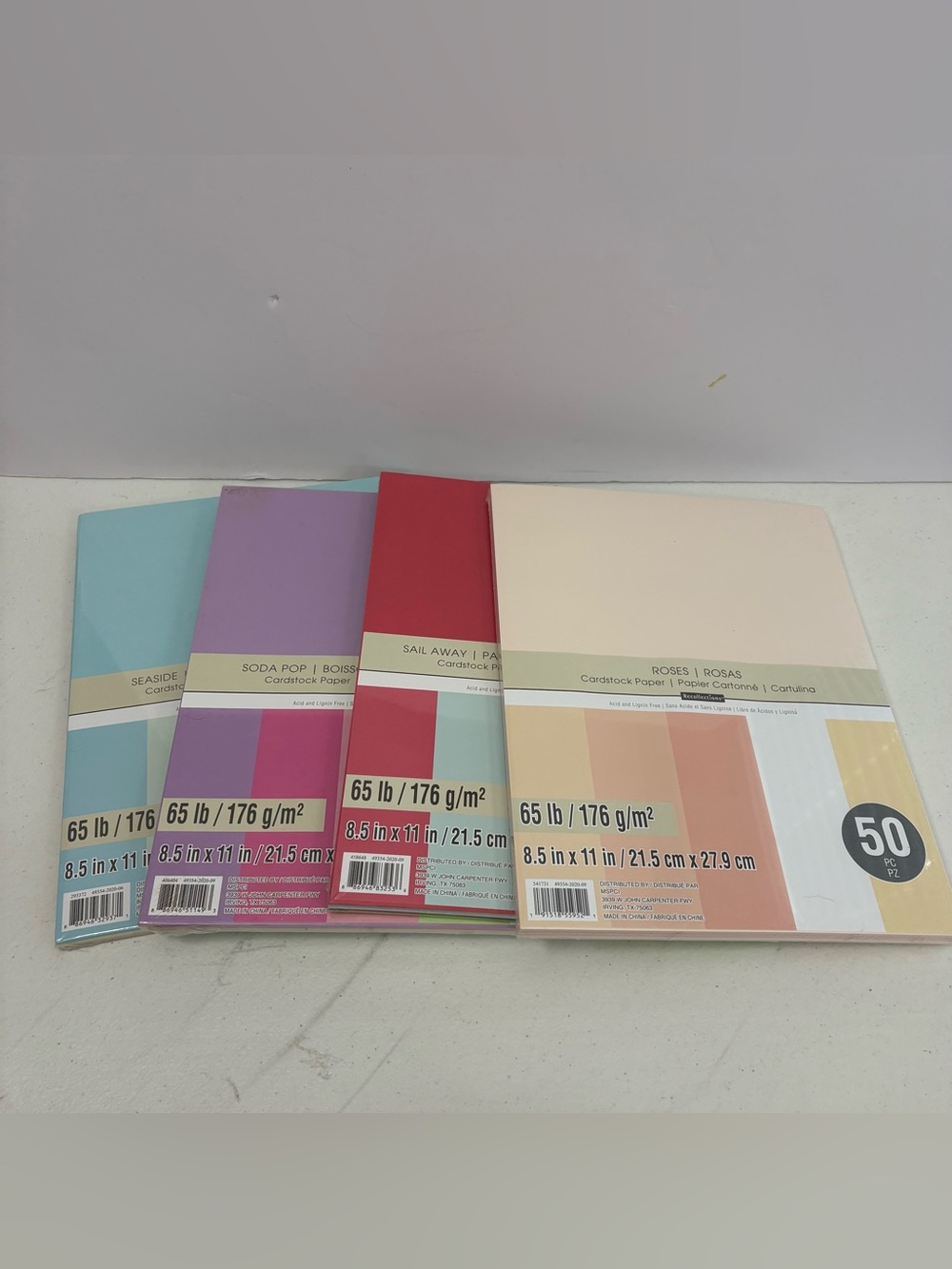 LOT 4 Recollections by Michaels Colored Cardstock 8.5x11, 50 pages/pack